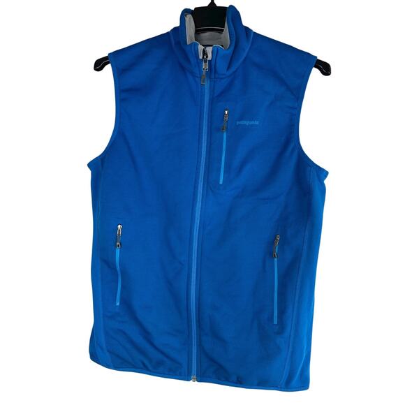 *Flawed* Patagonia Piton Hybrid Polartec Fleece Vest Men's Large Blue Full ZIp - Picture 3 of 14